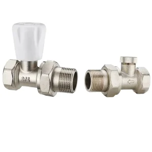 DN20 G3/4-Inch TRV Nickel-Plated HPb58-3 Straight Brass Radiator Valve
