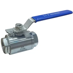 DN20 Two Pieces Hydraulic Ball Valve Thread Ends Stainless Steel 2000 WOG Ball Valve for Gas
