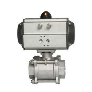 DN25 1-Inch 2-Way 3-Piece 1000 WOG 316 Stainless Steel Single-Acting Pneumatic Actuator Steam Ball Valve