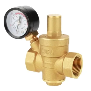 DN25 1 Inch DN20 Brass Adjustable Water Pressure Regulator with Gauge Meter