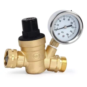 DN25 1 Inch Lead-Free Brass Low Pressure RV Water Pressure Regulator with Inlet Screen Filter