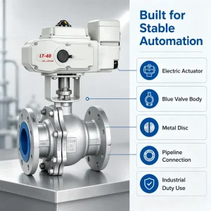 DN25 5 Inch Electric Drive Carbon Steel 304 Flange Ball Valve for Water OEM Customizable