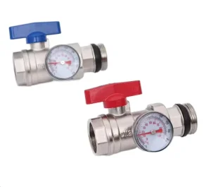 DN25 Carbon Steel Manifold Systems Thermometer Manual Stop Ball Valves OEM Hydraulic 1 Connection 1 Year Warranty