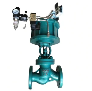 DN25 DN50 DN65 DN100 DN200 Pneumatic Actuator Flanged PN16 PN25 Globe Valve with Positioner and Limit Switch