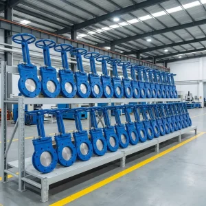 DN300 PN10 Pneumatic Wafer PTFE Seated 304 Stainless Steel Knife Gate Valve