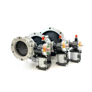 DN300 Pneumatic Butterfly Valve Solenoid Actuator Aluminium Alloy Body Flange Connection NBR EPDM Sealing for Powdery