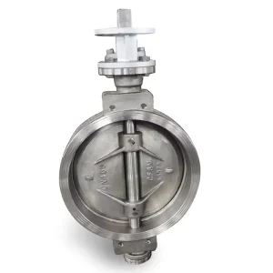 DN350 DN400 SS 304 316 316 PN10 PN16 PN25 Metal Seal Flange Three Wafer Butterfly Valve Three Eccentric Butterfly Valve