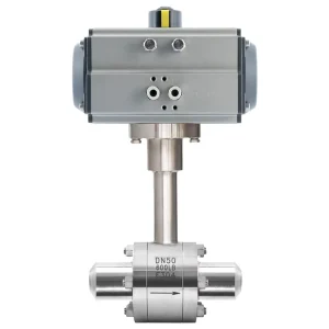 DN50 196degree Pneumatic Forged SS316 Steel Extended Stem Butt Weld Ultralow Temperature Cryogenic Actuated Ball Valves Supplie