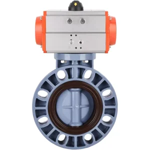 DN50 2-Inch Wafer IP65 Pneumatic Actuator Double-Acting CPVC Butterfly Valve
