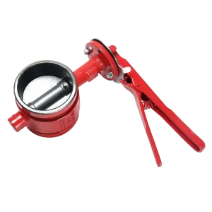 DN50 200 Rubber Grooved Fire Fighting Butterfly Valve Manual Ductile Iron Butterfly Valve