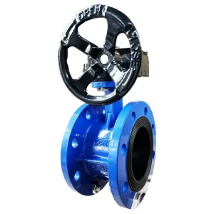 DN50 2000 PN16 Ductile Iron Double Flanged Butterfly Valve Manual Water Nickel Plated Normal Temperature 18 Months Warranty