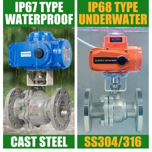 DN50 2inch 12V 220V 24VDC CF8 Stainless Steel Cast 310S 2205 Electric Actuator PTFE Flange Type Motorized Electronic Ball Valve