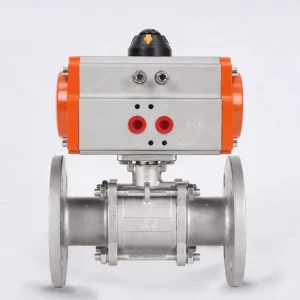 DN50 2inch Stainless Steel 316 3PCS 2 Way Double acting Pneumatic Actuator Flange Connected Pneumatic Ball Valve