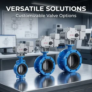 DN50-DN500 1.6Mpa Working Pressure OEM Custom Intelligent On off and Regulating Wafer Electric Butterfly Valve