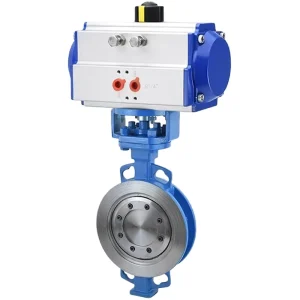 DN50 PN16 2 Inch Control Actuator Double Acting Casting Steel Hard Seal Wafer Type Pneumatic Butterfly Valve