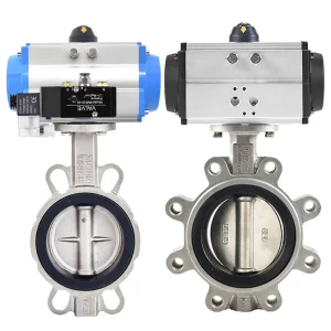 DN65 2.5 Inch EPDM Rubber Seat Lug Type SS304 Disc Stainless Steel Pneumatic Air Actuator Wafer Butterfly Valve