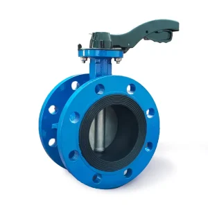 DN65 EN593 PN10 PN16 Manual Double Flange Butterfly Valve Ductile Iron Nickel Plated 18 Month Warranty General Water