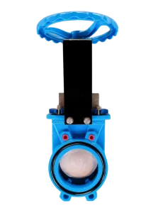 DN65 Manual Knife Gate Valve Ductile Iron Body Elastic Sealing Seat Low Temperature for Water Media Tianjin Origin