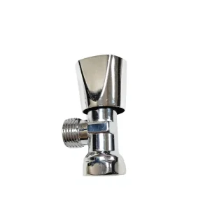 DT DT04518 Zinc Alloy Angle Valve Chrome Plated Plastic Handle Female Thread Manual 1 2 Port 80C Max Temp PTFE Sealing 0.8MPA