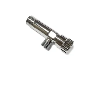 DT DT04520 Brass Angle Valve Extended Brass Finish Triangle Valve Manual Switch 1 2 Thread Connection Bathroom Water Forged