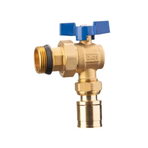 DZR Brass Slide Fit 90 Degree Angle Ball Valve Quick Connect for PEX Al Plastic Pipe Heating System Valve