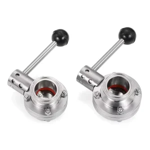 Dairy Drinks 1 1.5 2 3 4 6 Inch Food Grade 304 316 Sanitary Stainless Steel Tri Clover Clamp Manual Butterfly Valve for Water
