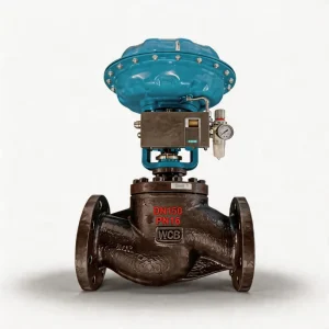 Diaphragm Control Valve with Electronic Positioner for Water Flow Rate Regulation, High Pressure, Industrial Carbon Steel