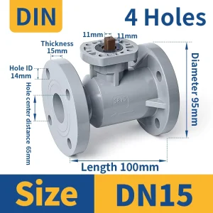 Din Standard CPVC 4/8/12 Holes Industrial High Platform Integral Flange Ball Valve