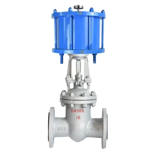 Double Acting Cylinder Pneumatic Flange Gate Valve 4 Inch Stainless Steel 304 WCB Flange Water Flow Control PN16 Gate Valve