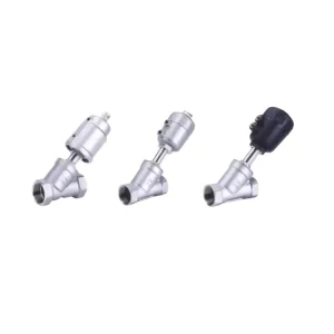 Double Action Y Type High Temperature Steam Valve 304 Stainless Steel Pneumatic Angle Seat Valve