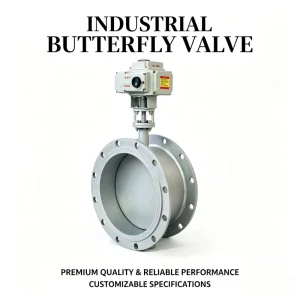 Double Flange DN600 Exhaust Gas Treatment Water and Gas Pneumatic Turbine Ventilation Butterfly Valve