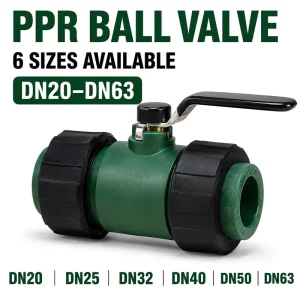 Double Union PPR Ball Valve DN20 DN63 Hot Cold Water Heat Fusion Chrome Brass Ball