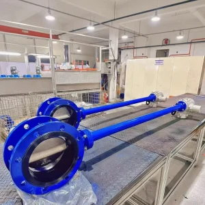 Ductile Iron Body EPDM/PTFE Seat SS304 Disc Electric/Gear Operator Extended Rod Wafer Flange Butterfly Valve for Water