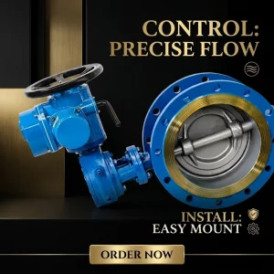 Ductile Iron Cast Steel Electric Flanged Double Eccentric Soft Seal High Temperature Base Butterfly Valve