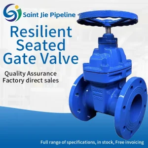 Ductile Iron Flanged Resilient Seated Gate Valve Non Rising Stem Water Supply Gate Valve