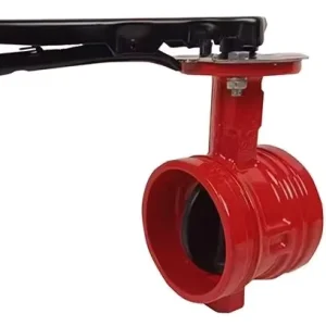 Ductile Iron Grooved End Butterfly Valve for Firefighting Manual Power for Water Media