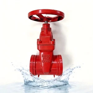 Ductile Iron Grooved Gate Valve GJS500 Joint Fire Control System EPDM Wedge Industrial Plumbing Red Powder