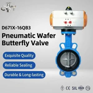 Ductile Iron Pneumatic Wafer Butterfly Valve PN16 SS304 Disc GGG50 Water Valve DN40 to DN800