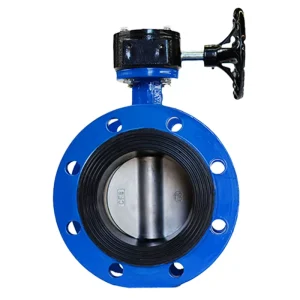Ductile Iron Top Flange ISO5211 DN200 8 Inch PN16 Pneumatic Operated Double Flange Butterfly Valve