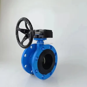 Ductile Iron Water Valve DN50 DN600 PN16 PN25 PN40 Turbine type Center line Soft sealing Manual Flanged Butterfly Valve