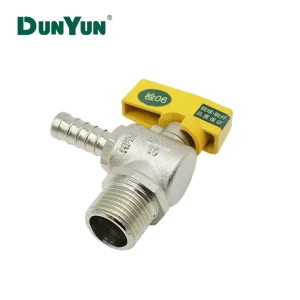 DunYun Factory Direct Forged Manual Shutoff Brass Angle Ball Gas Valve Male Thread Nipple Customizable OEM for Natural Gas