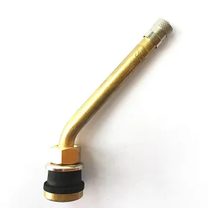 Durable Brass Tire Valve Stem Long Bent Metal Air Valve Stem for Truck Bus RV Motorcycle Wheel Maintenance Repair Accessories