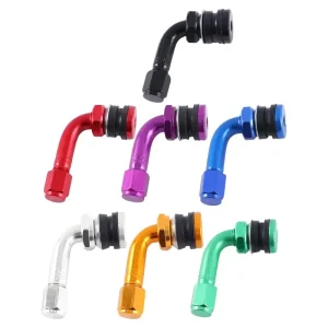 Durable PVR32 90 Degree Bent Aluminum Alloy Tubeless Tire Stems for Motorcycle Scooter Universal Hardware