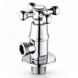 Durable Solid Brass Angle Valve Classic Cross Knob Design for Toilet & Sink Water Control