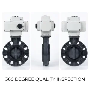 Dustproof Waterproof IP67 Grade Actuator Suitable for High Temperature Fluid UPVC Wafer Electric Butterfly Valve