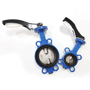 EN593 Manual Ductile Iron Wafer Butterfly Valve Body Stainless Steel Disc Flange Base Standard Sizes 2″ 3″ Double Half Shaft
