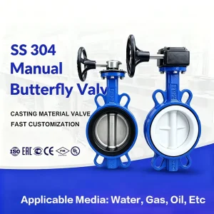 Electric 6 Inch Stainless Steel Double Flange Lever Hand Seat Butterfly Valve for Water High Temperature Applications