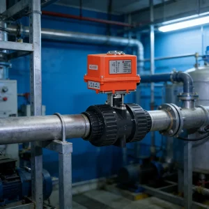 Electric Actuated PVC Ball Valve 2-Way Automatic Shut-Off Valve for Fluid Pipeline Systems