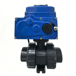 Electric Actuated UPVC Double Union 2-Way Ball Valve 220V 24V for Chemical Fluid Control