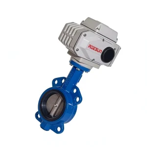 Electric Actuated Wafer Butterfly Valve DN Ductile Iron Motorized Butterfly Valve for Water Flow Control